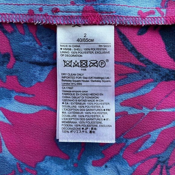 BANANA REPUBLIC • Bold Floral A Line Midi Skirt Pink/Blue Color Splash Size 2 - Picture 5 of 15